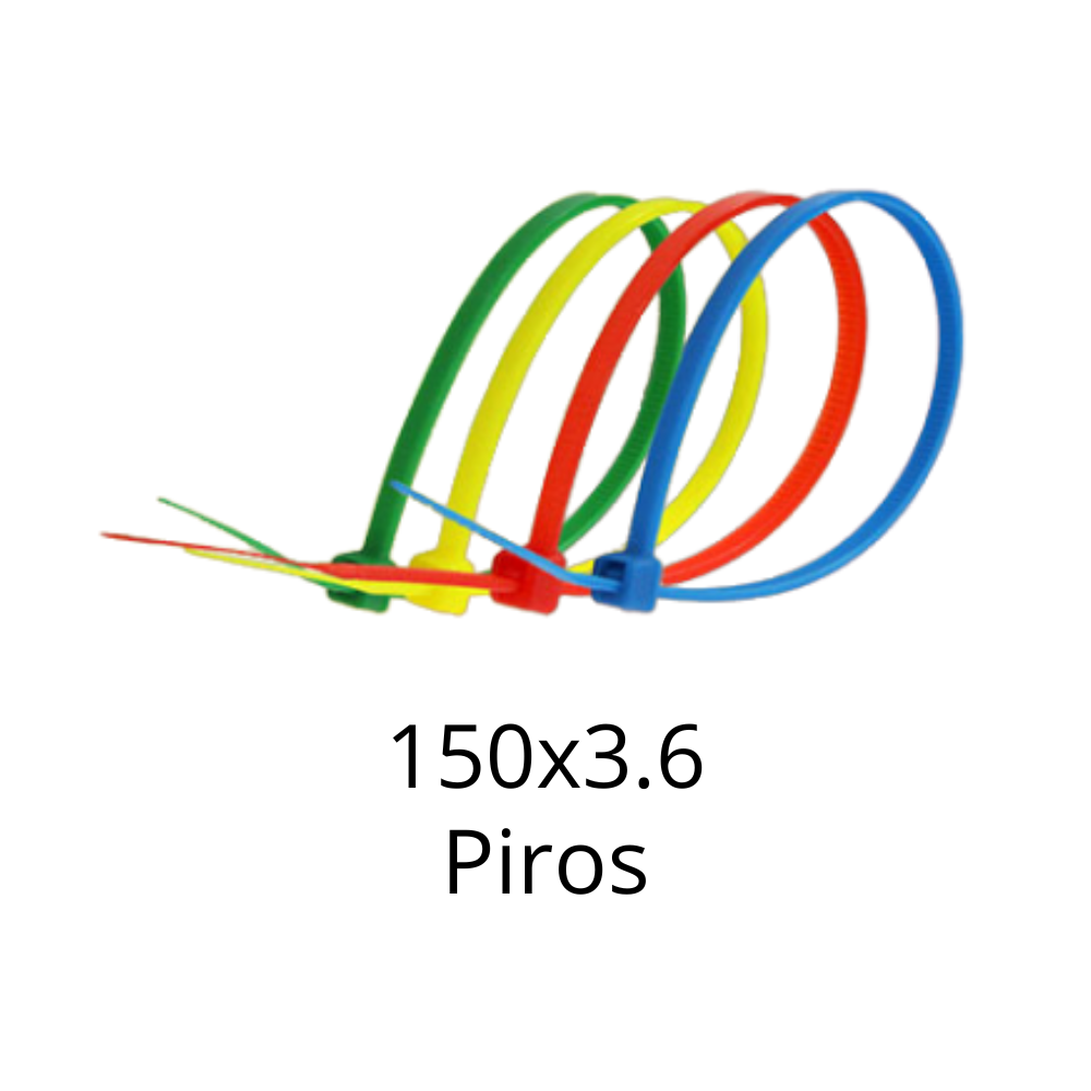 150x3.6 Gyorskötöző, Kábelkötegelő (Piros) - 100 db