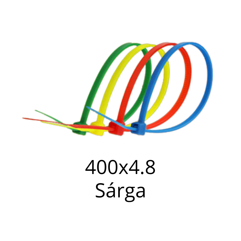 400x4.8 Gyorskötöző, Kábelkötegelő (Sárga) - 100 db