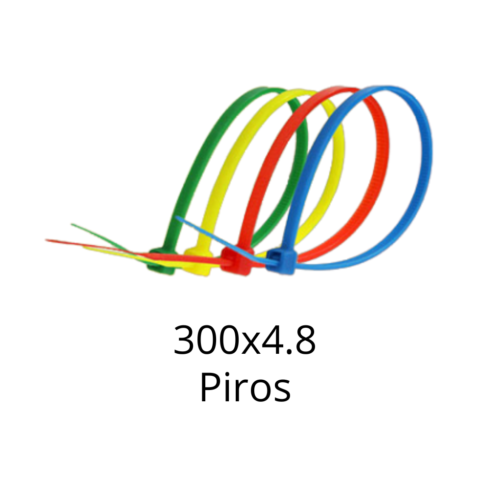300x4.8 Gyorskötöző, Kábelkötegelő (Piros) - 100 db