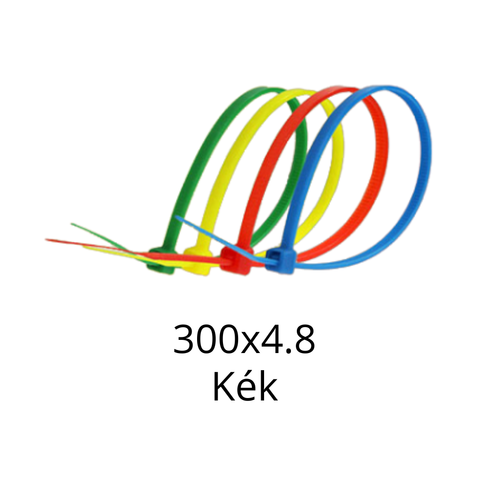 300x4.8 Gyorskötöző, Kábelkötegelő (Kék) - 100 db