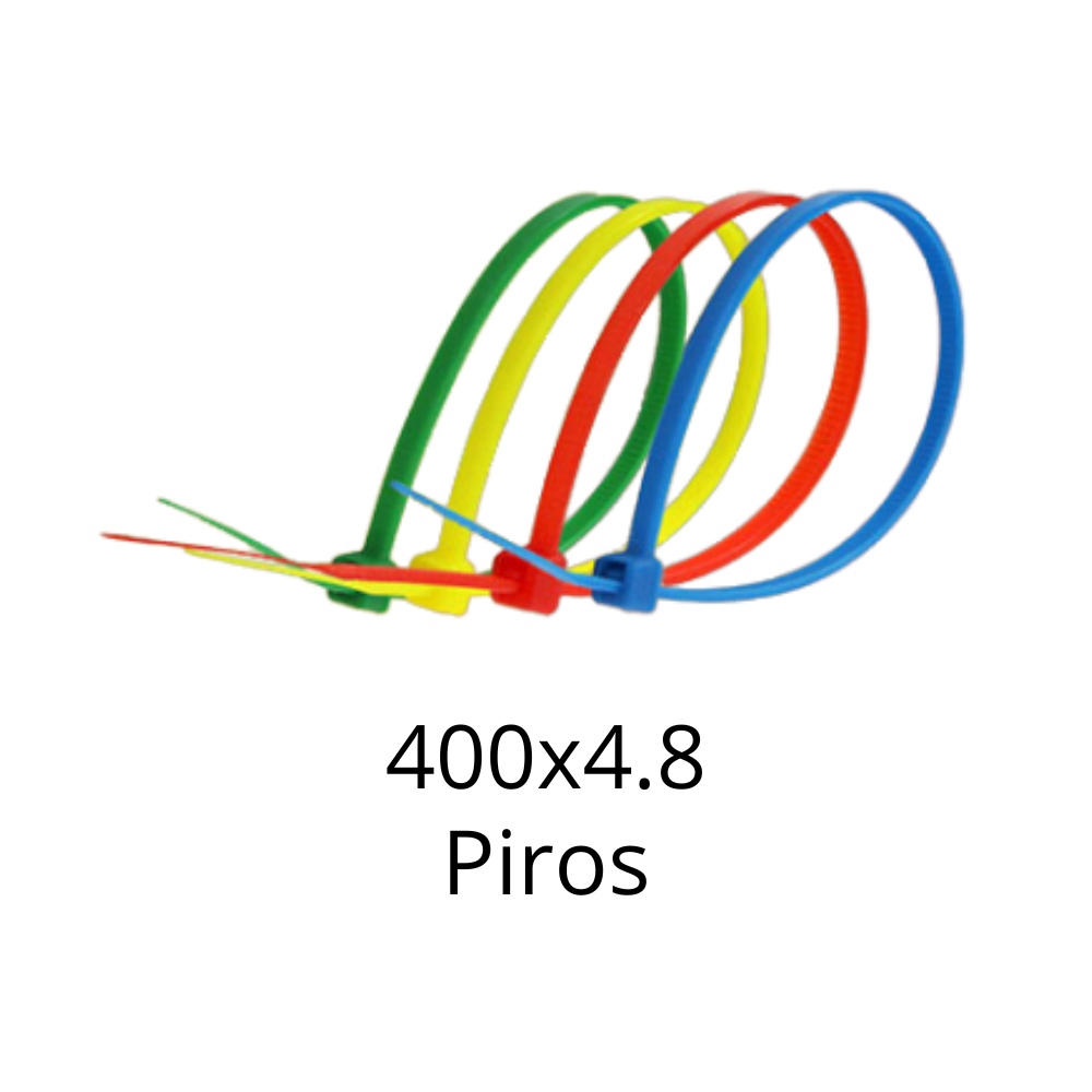 400x4.8 Gyorskötöző, Kábelkötegelő (Piros) - 100 db