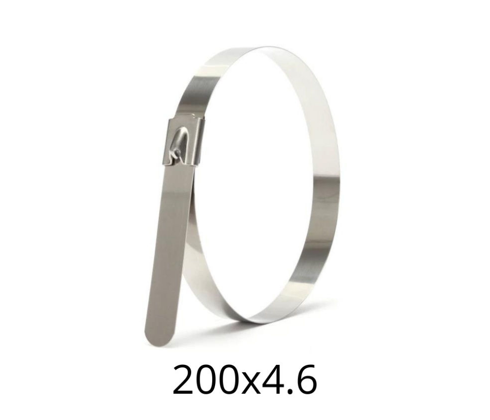 200x4.6 Gyorskötöző, Kábelkötegelő (Fém) - 100 db